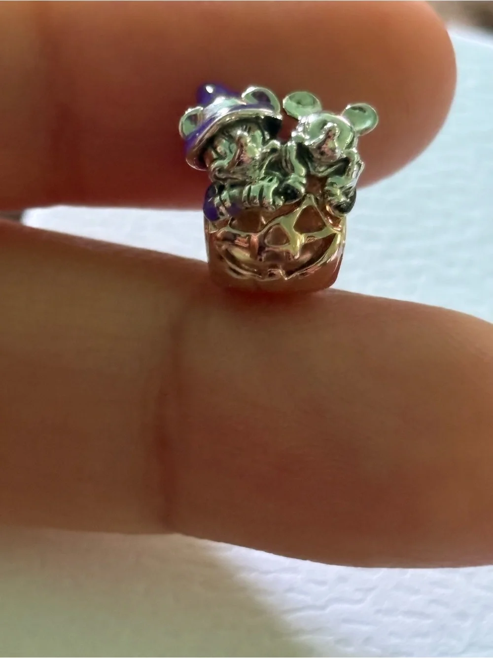 Pandora Rose Gold Pumpkin Charm with Purple Accents BRAND NEW